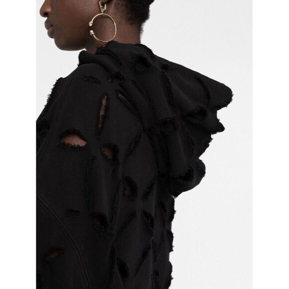 Versace Cut Out Detail Distressed Black Sweater Hoodie Oversized 38/2 NWT $2,150 - Picture 5 of 15